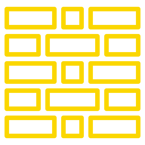 Mur en briques stylisé jaune et noir, design moderne Enjalbert construction métallique dans le Tarn