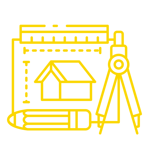 Plans de maison et compas pour projets Enjalbert construction métallique dans le Tarn