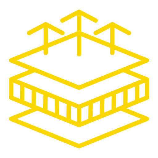 Icône isolation thermique, flèches ascendantes, Enjalbert construction métallique, bâtiment professionnel dans le Tarn