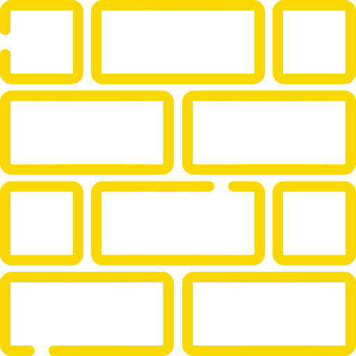 Mur stylisé jaune sur fond sombre, symbole de protection chez Enjalbert construction métallique dans le Tarn